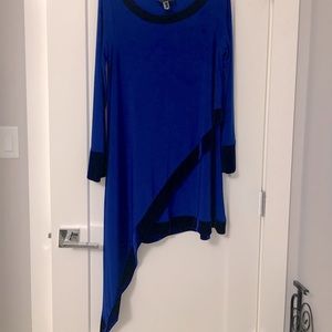 Joseph Ribkoff beautiful royal blue Tunic with velvet trim